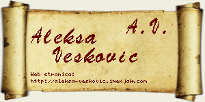 Aleksa Vesković vizit kartica